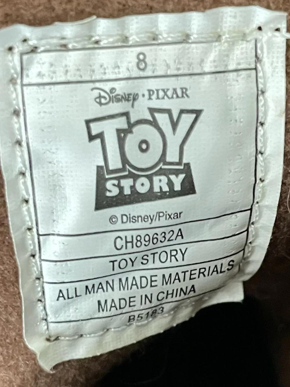 Disney Toy Story Cowboy Boots Size 8 Toddler Brown Faux Leather Pixar Woody
